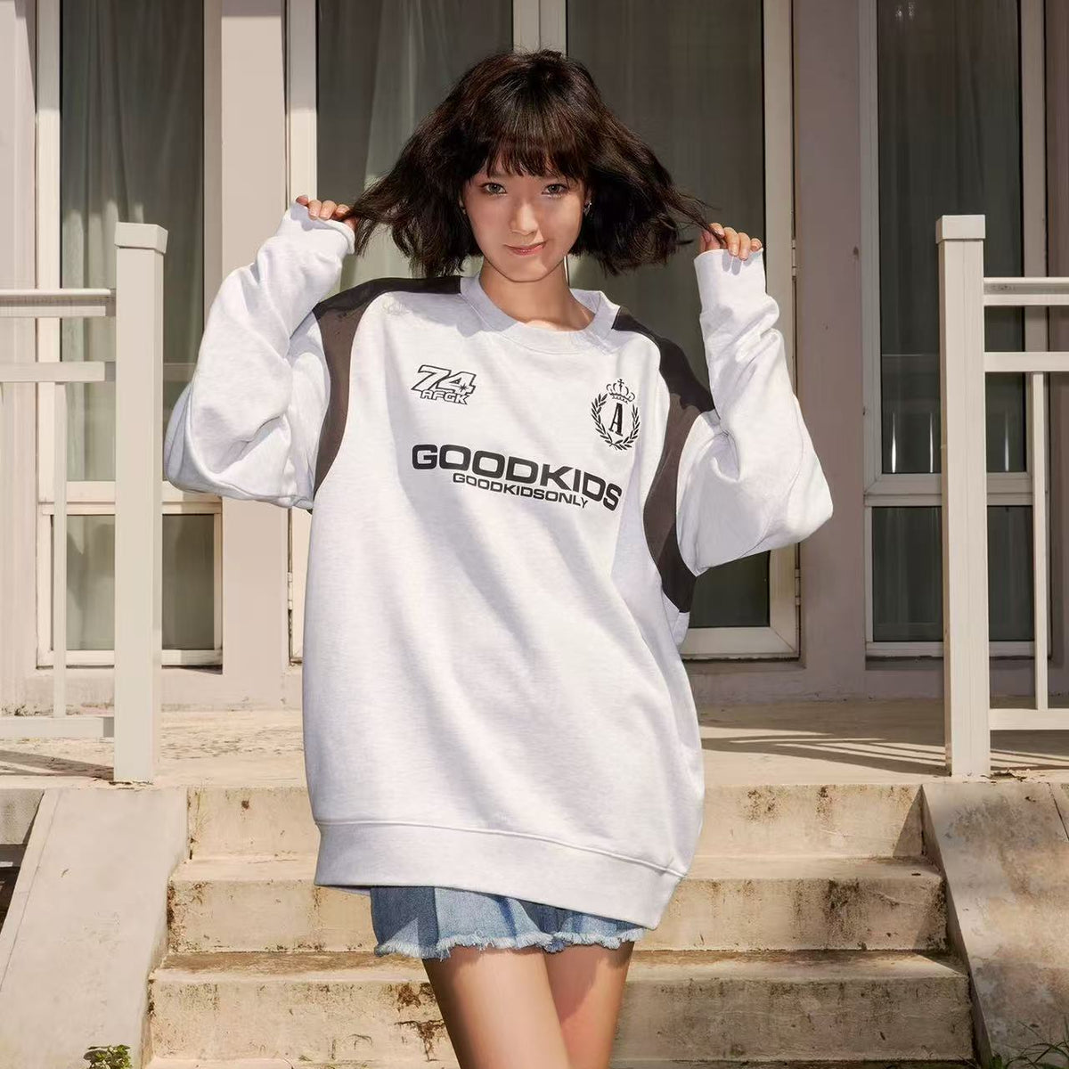 AFGK Retro Pullover Long-sleeve Sweatshirt