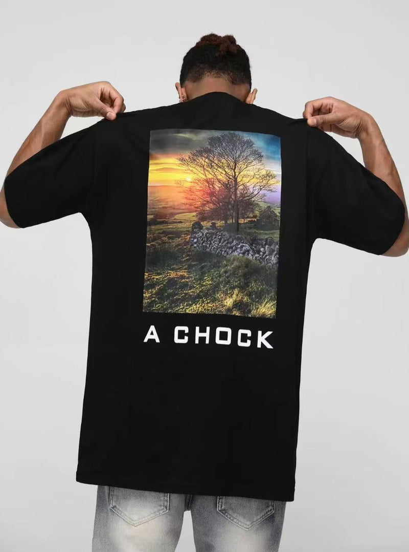 ACHOCK Summer Sunset Print T-shirt