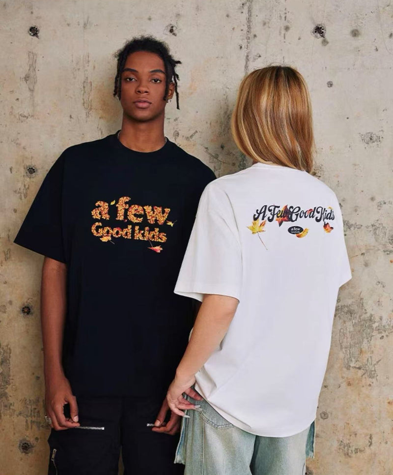 AFGK Maple Leaf Falling Print T-shirt