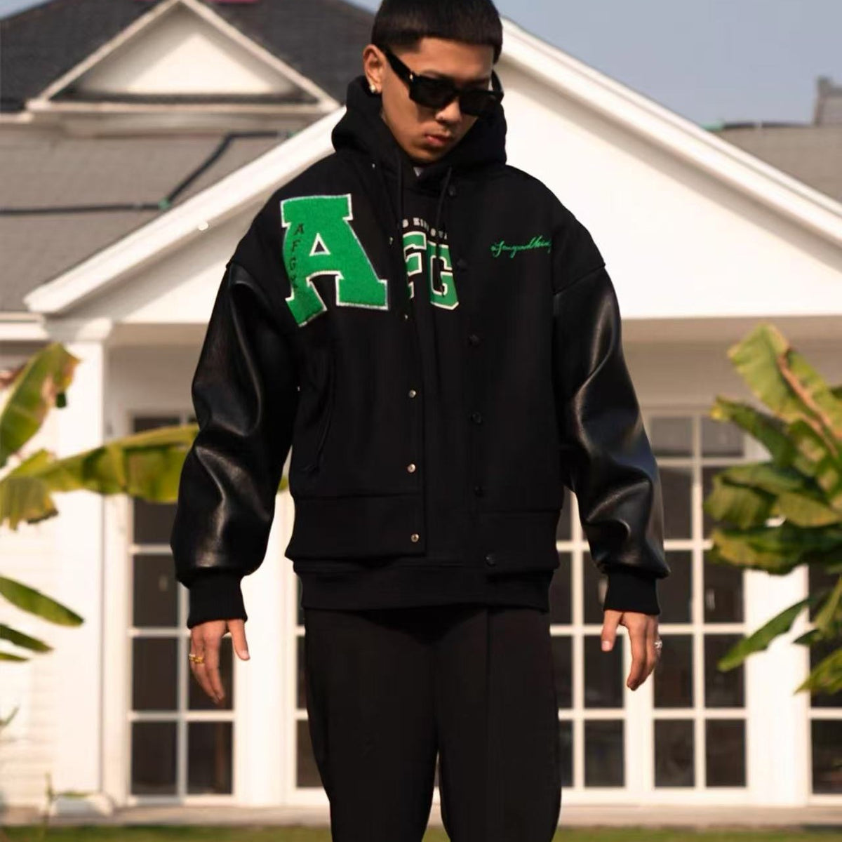 AFGK Hip-hop Baseball Varsity Jacket
