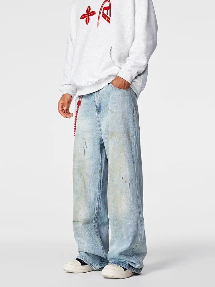 ACHOCK Distressed Straight-leg Jeans