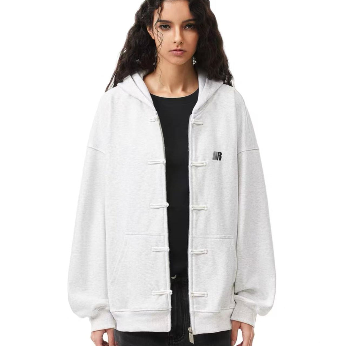 FDR Chinese Style Button Hooded Sweatshirt