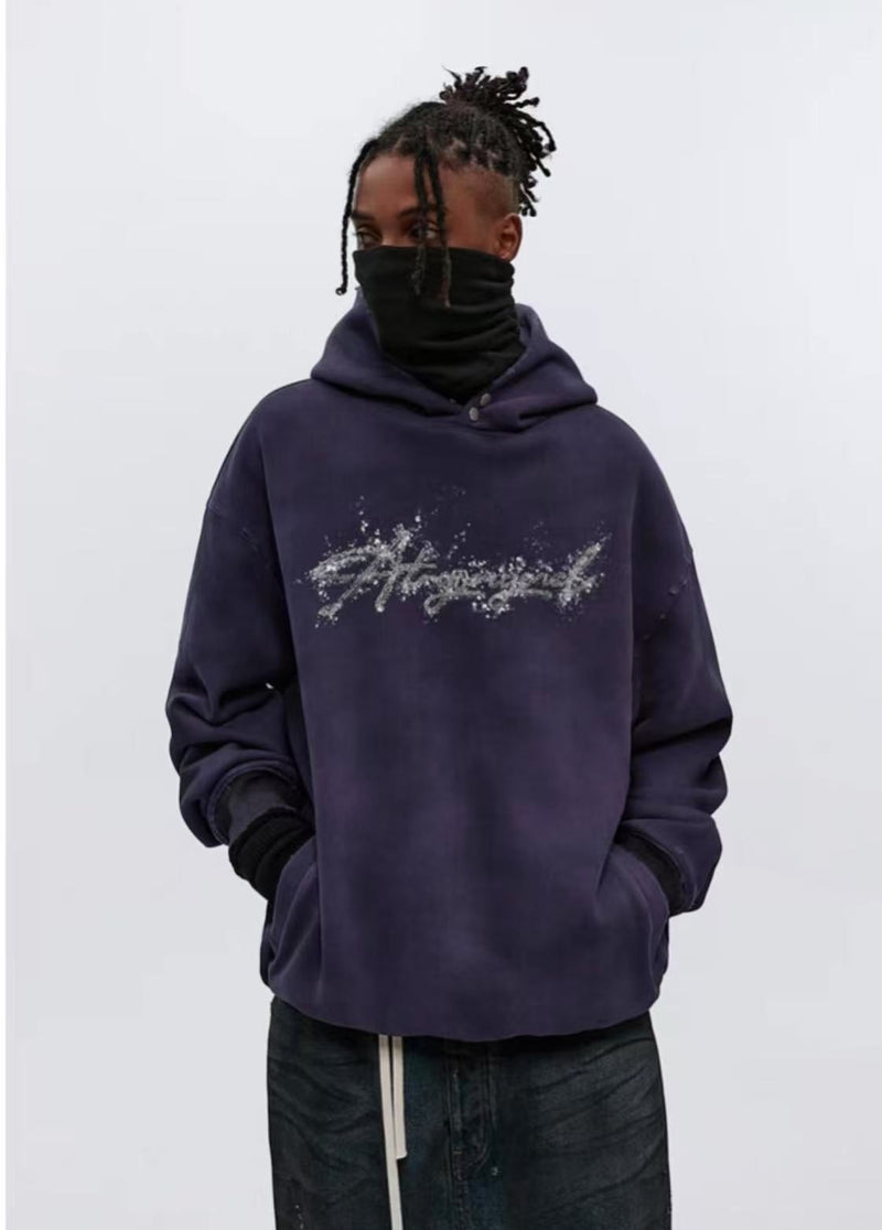 ATRY Wasteland Sand Embroidery Dirty Dyeing Sweatshirt