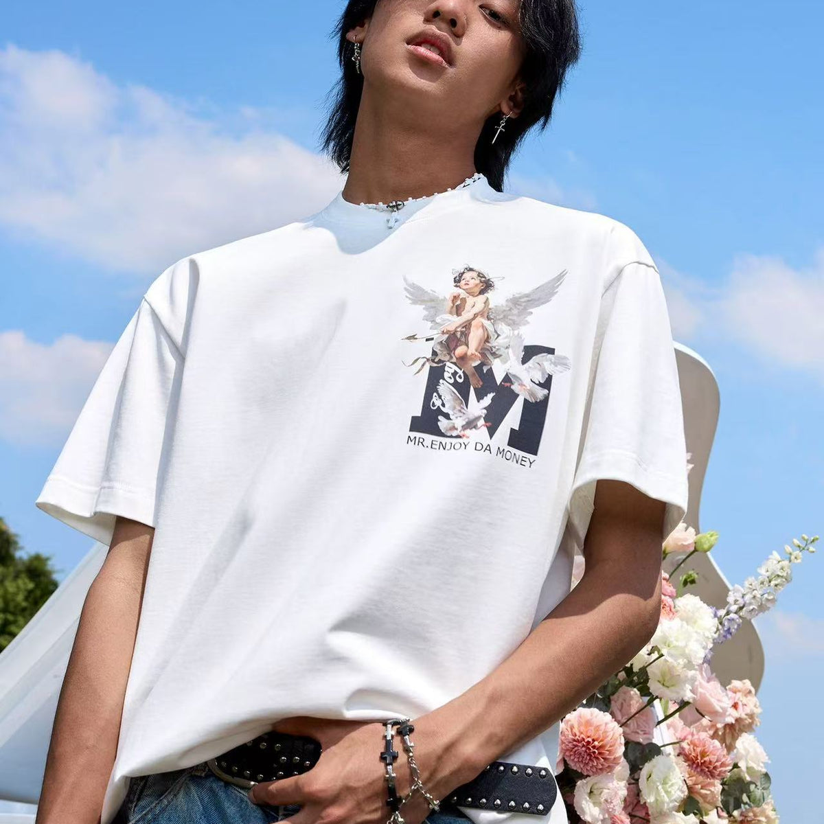MEDM Angel Print Short-sleeve T-Shirt
