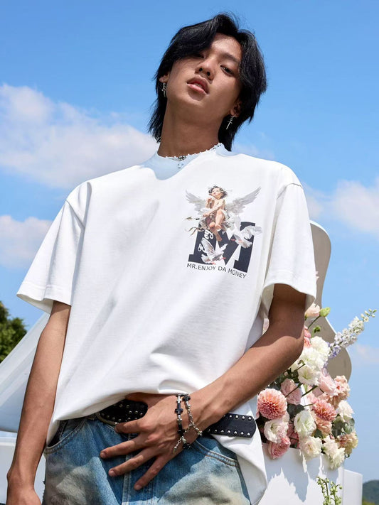 MEDM Angel Print Short-sleeve T-Shirt