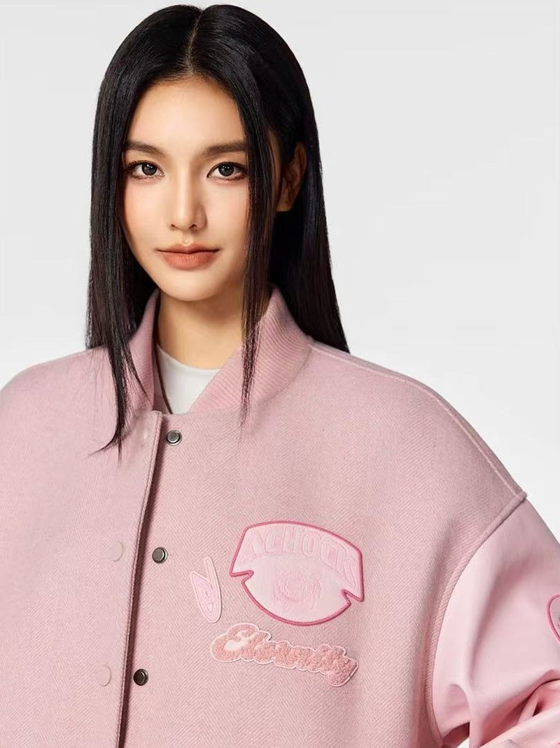 ACHOCK Vintage Embroidered Baseball Jacket