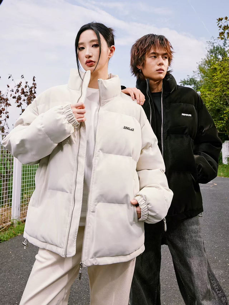 BIPOLAR Crocodile Pattern Metal Logo Cotton Jacket