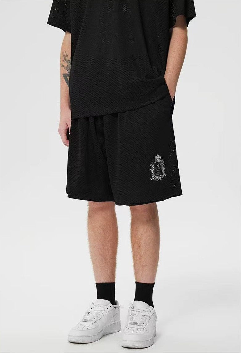 ACHOCK Logo Print Breathable Sports Shorts