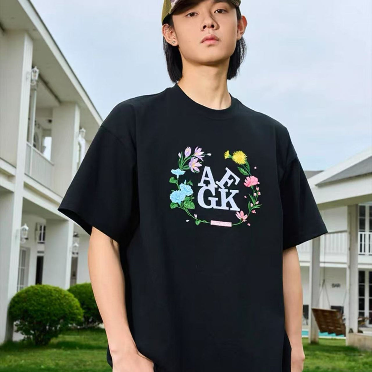 AFGK "Cloris' Garland" Embroidered Floral T-shirt