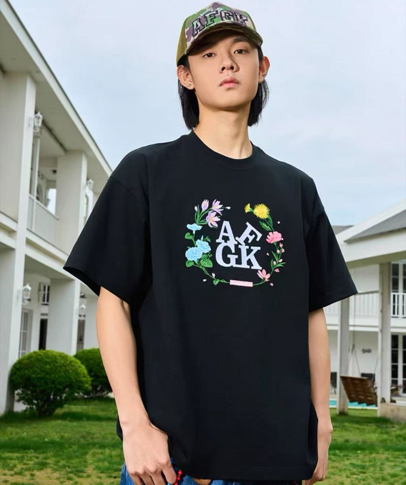AFGK "Cloris' Garland" Embroidered Floral T-shirt
