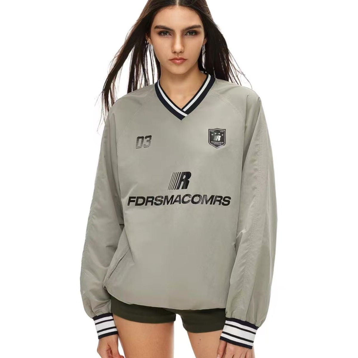 FDR V-neck Small Grid Printed Sweater