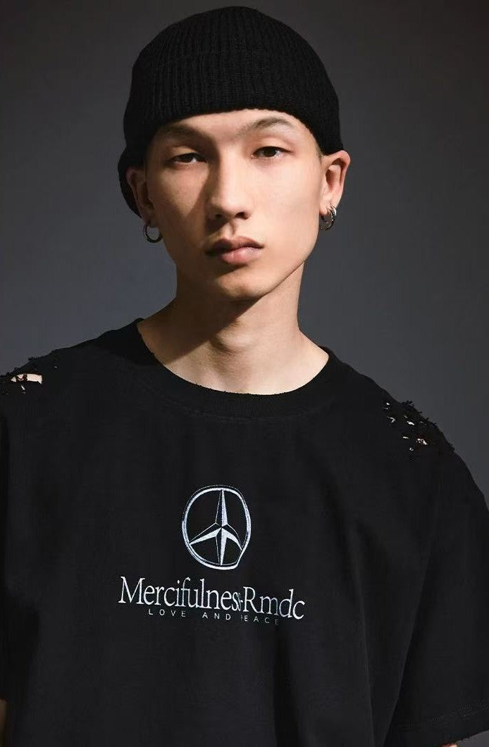 REMEDY Retro Distressed Short-sleeved T-shirt