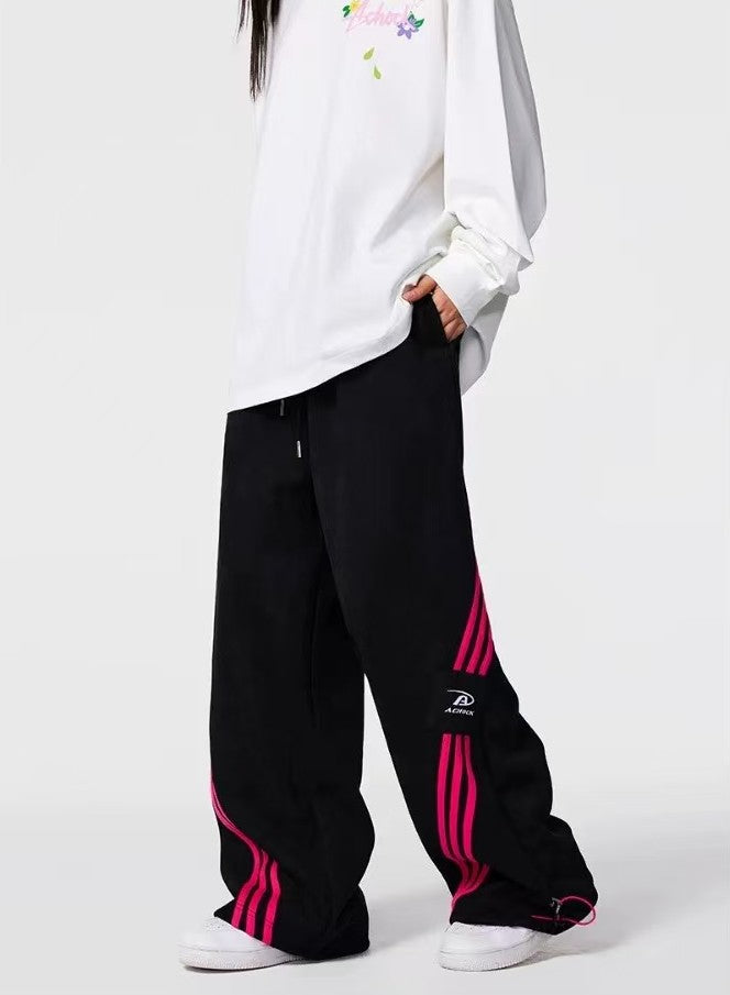 ACHOCK Striped Patchwork Casual Trousers