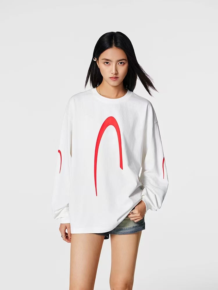 ACHOCK Round Neck High-street Long-sleeve T-shirt