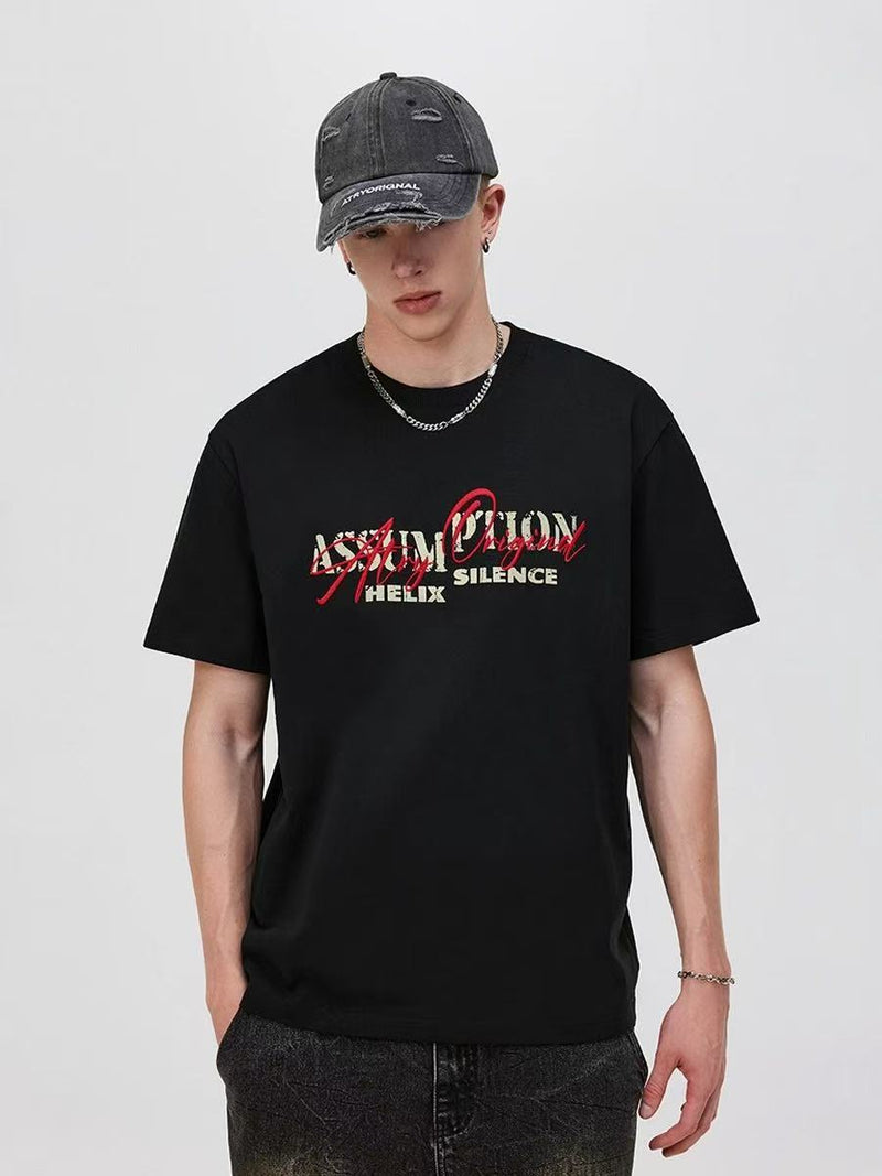 ATRY Misplaced Text Layout Short-sleeved T-shirt