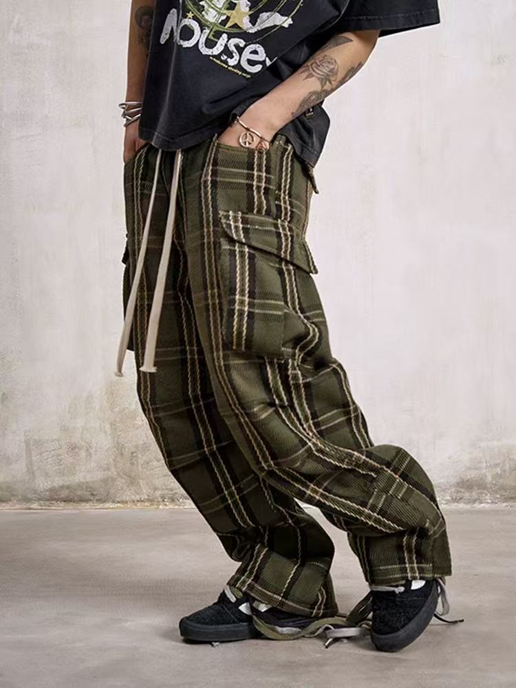 REMEDY Plaid Cargo Trousers