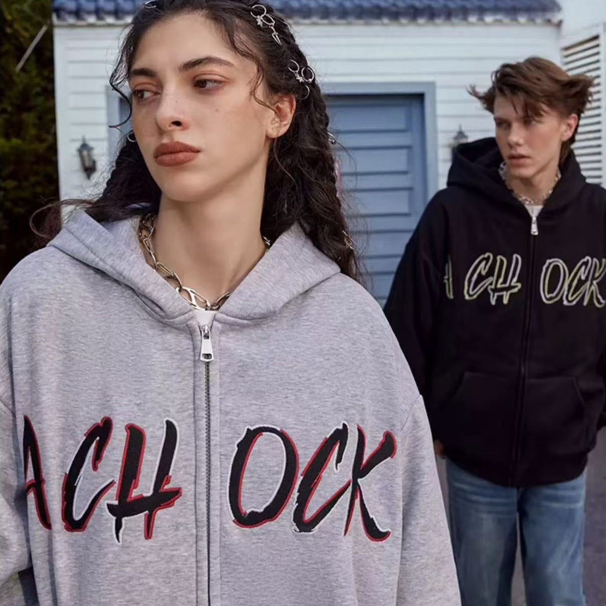 ACHOCK Embroidered Logo Cardigan Jacket