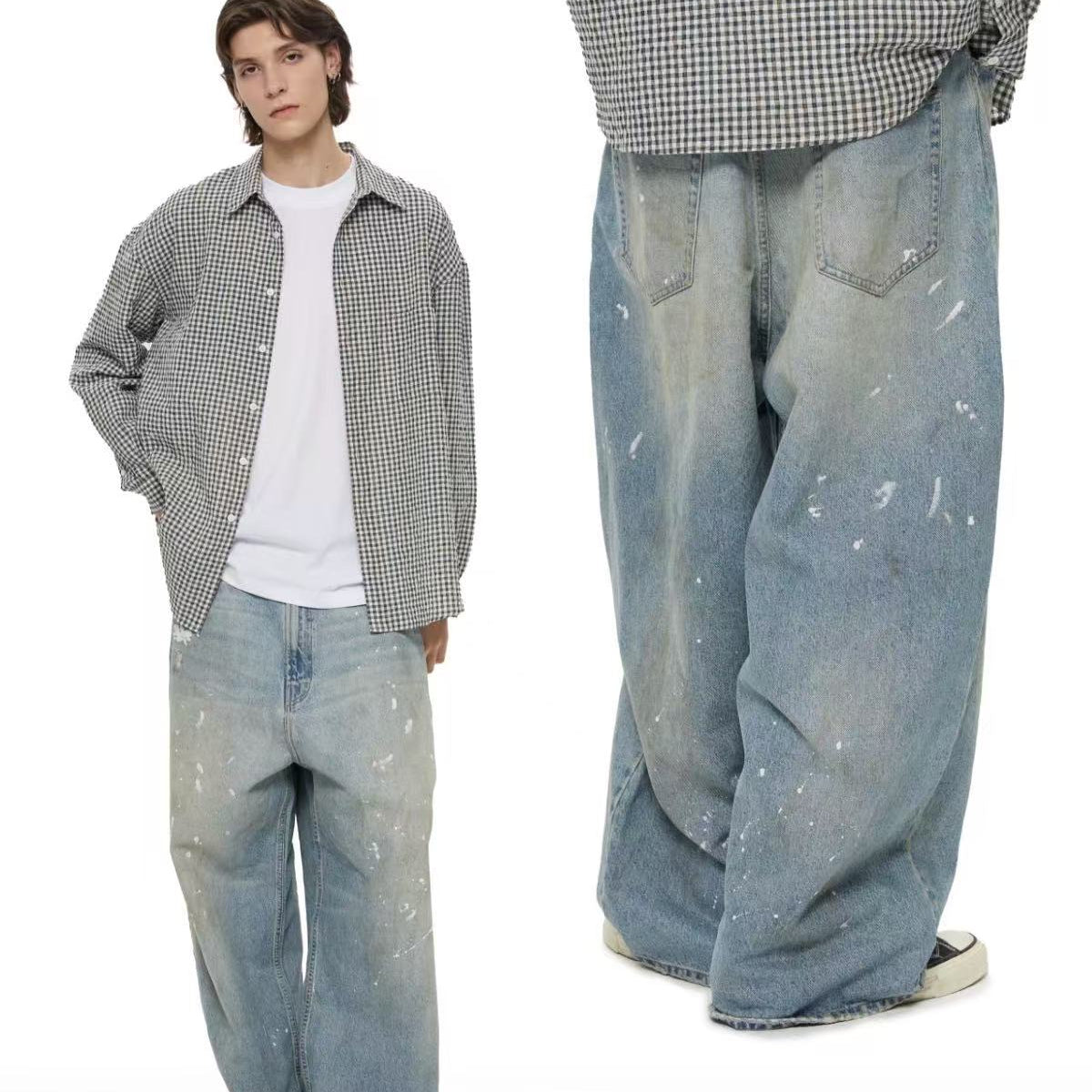WASSUP Splash paint vintage Wash Denim Jeans
