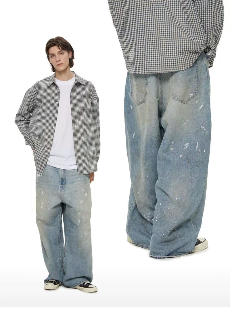WASSUP Splash paint vintage Wash Denim Jeans