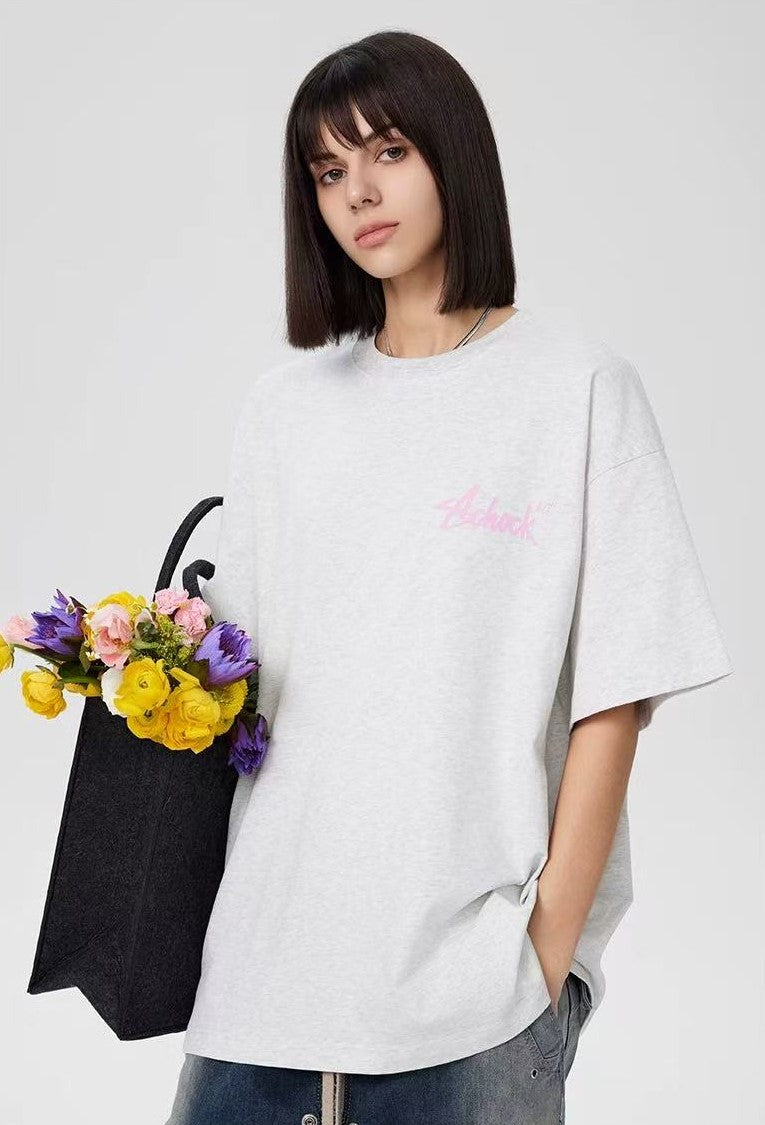 ACHOCK Flower Printed Logo T-shirts