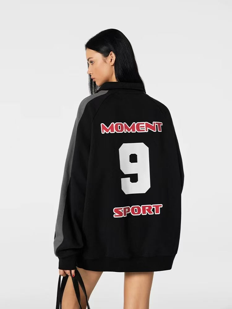 ACHOCK Logo Printed  Half Zipper Sweater