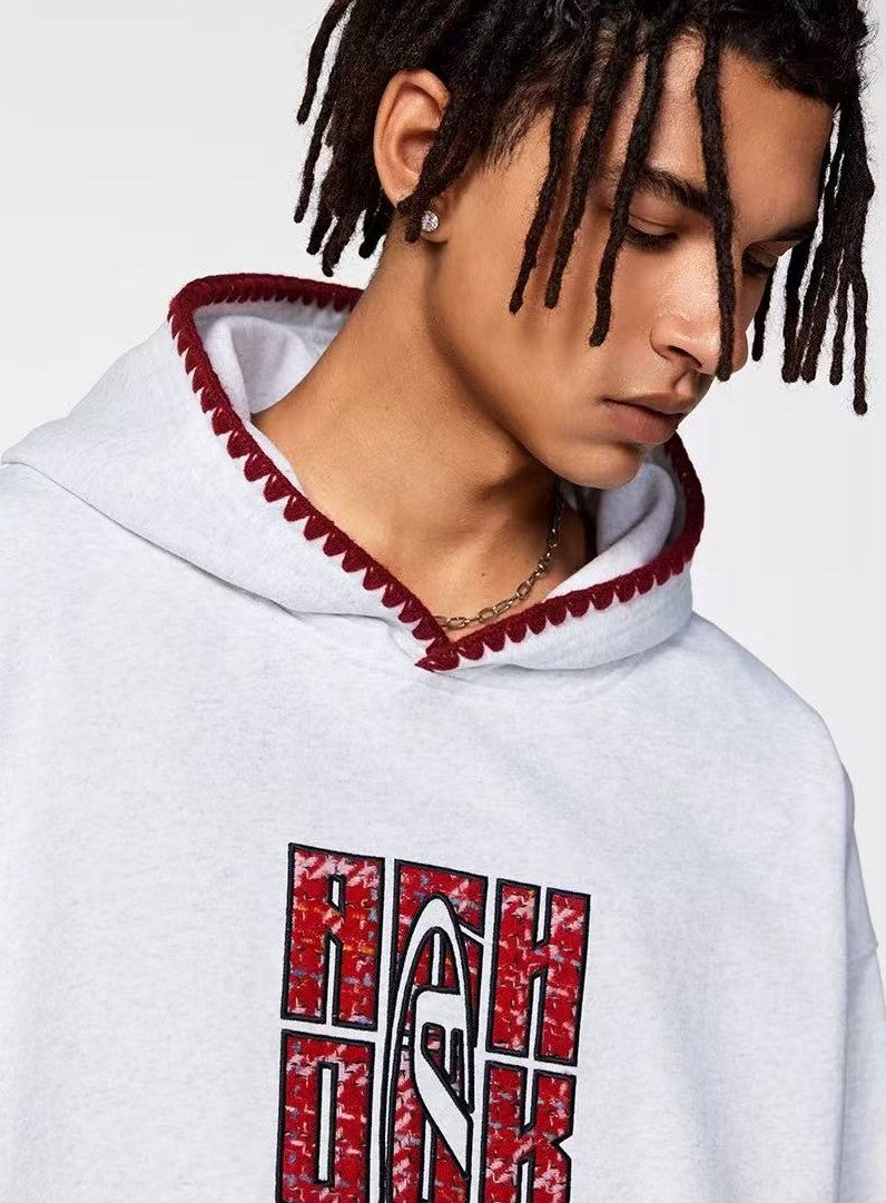 ACHOCK Retro Patch Embroidered Hoodie