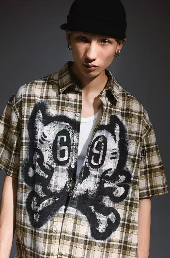 REMEDY Retro Skeleton Short-sleeved Shirt