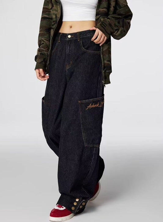 ACHOCK Large Pocket Denim Jeans