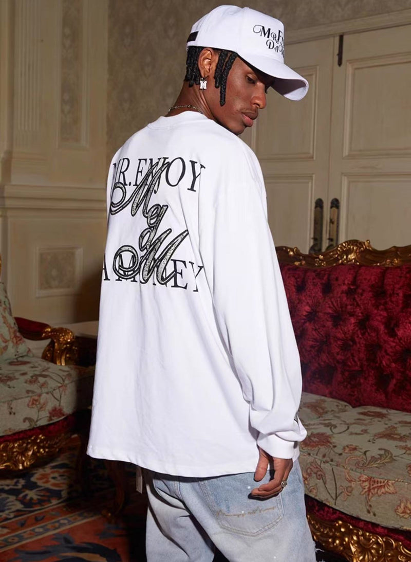 MEDM Snake Print Lettering Top Long-sleeve T-shirt