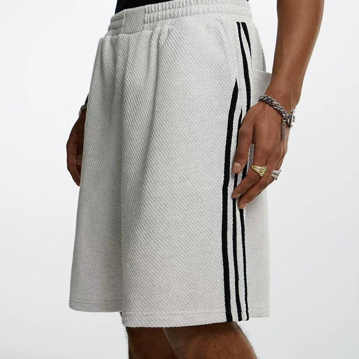 STK Vintage Textured Webbing Casual Shorts