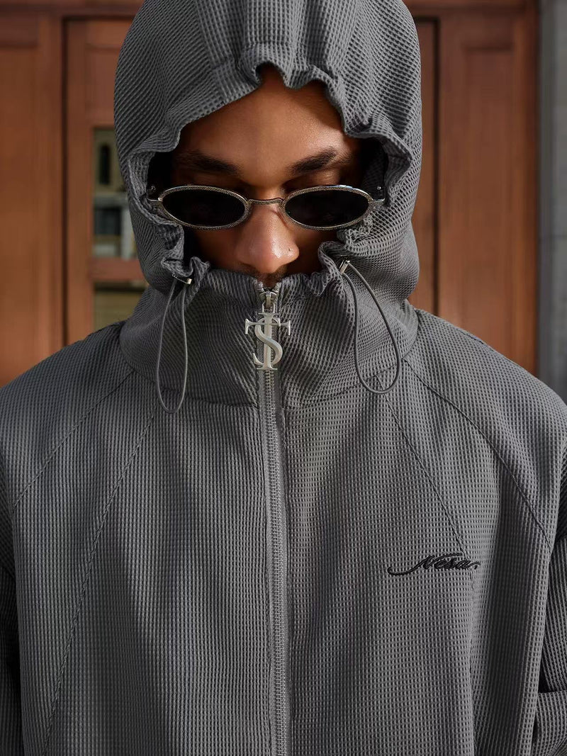 STK Vintage Ruched Split Hooded Jacket