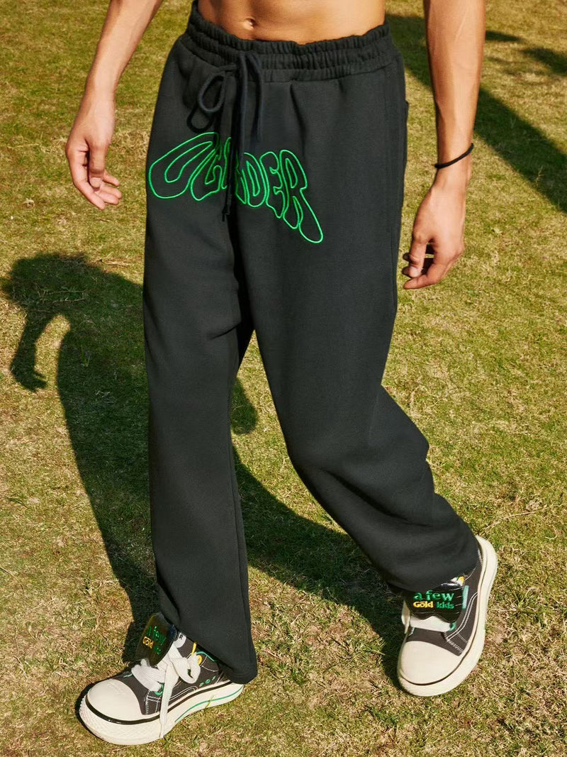 AFGKxOO Letter Embroidered Sweatpants