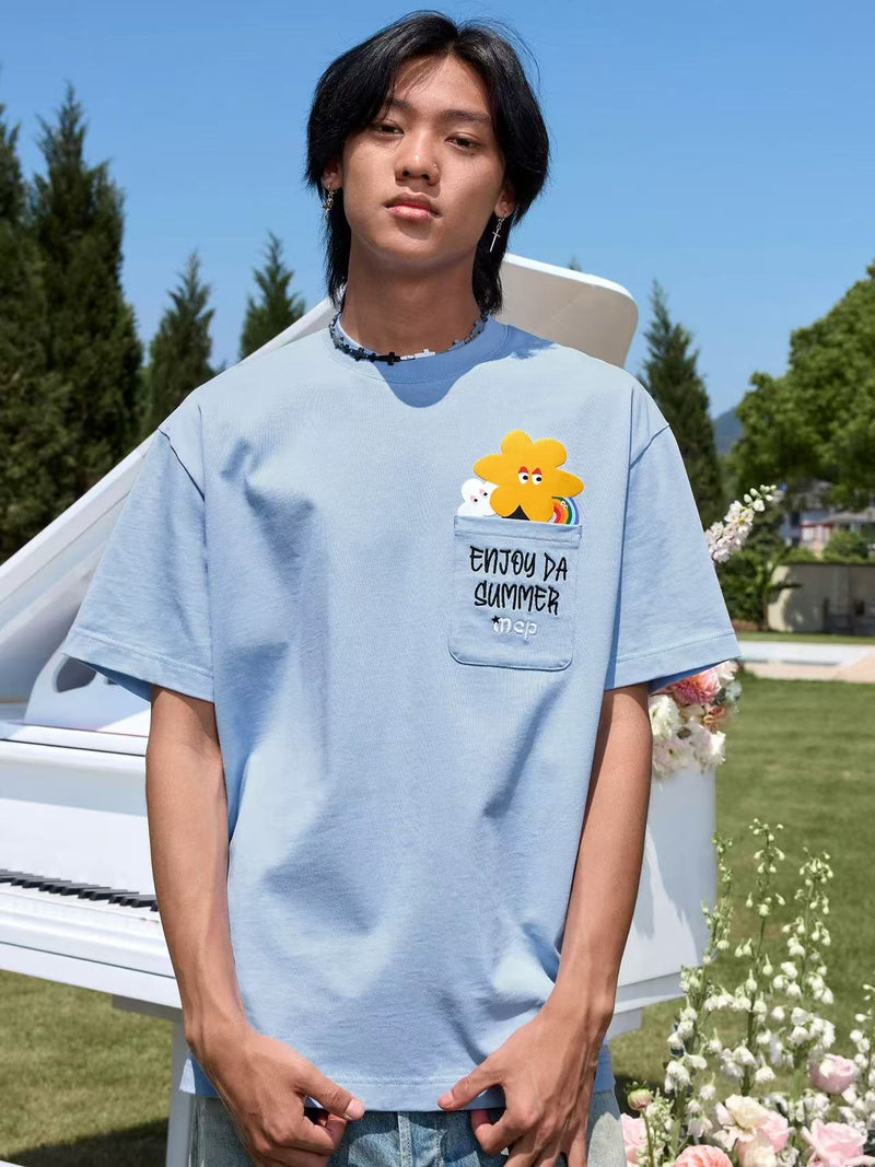 MEDM Cartoon Pocket Short-sleeve T-shirt