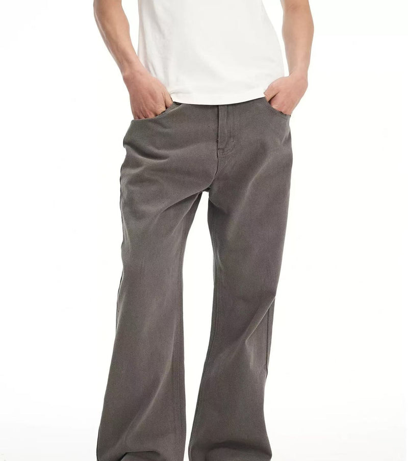 BIPOLAR Mild Retro Washed Distressed Cleanfir Straight Jeans