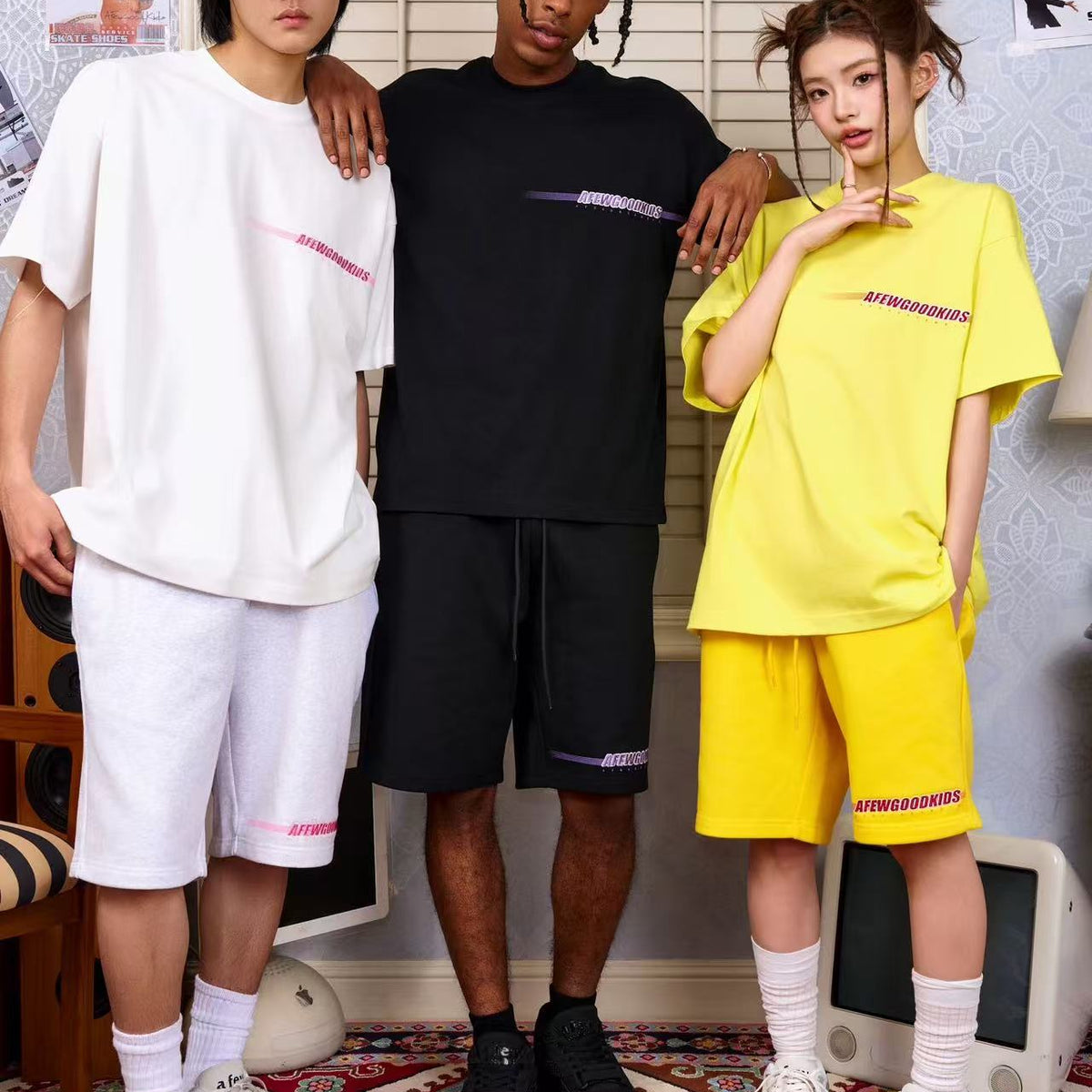AFGK Embroidered Gradient Casual Sports Shorts