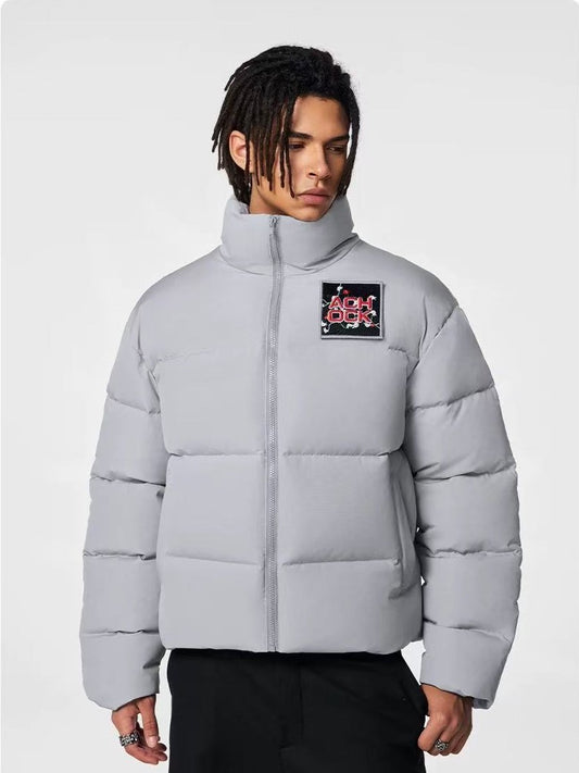 ACHOCK Waffle Logo Designed Velcro Warm Cotton Coat
