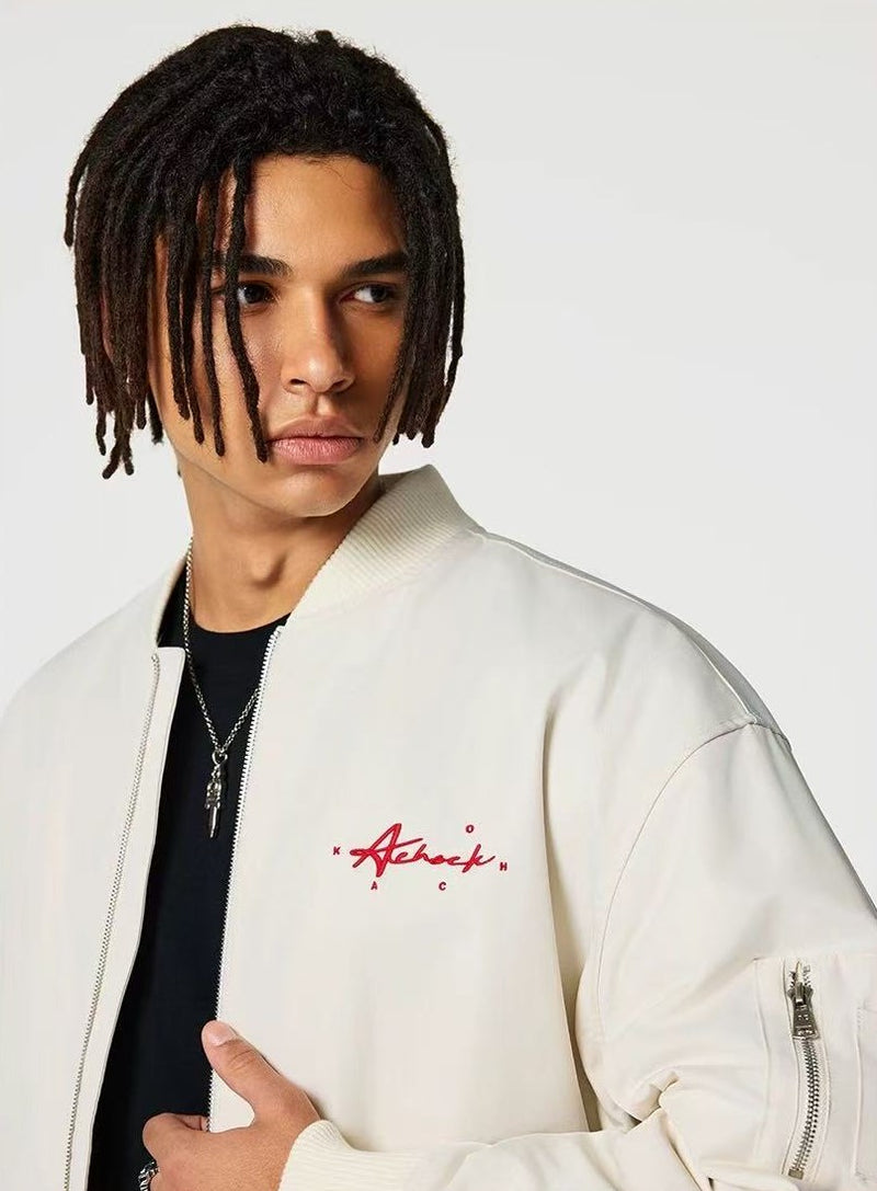 ACHOCK Logo Embroidered Baseball Jacket