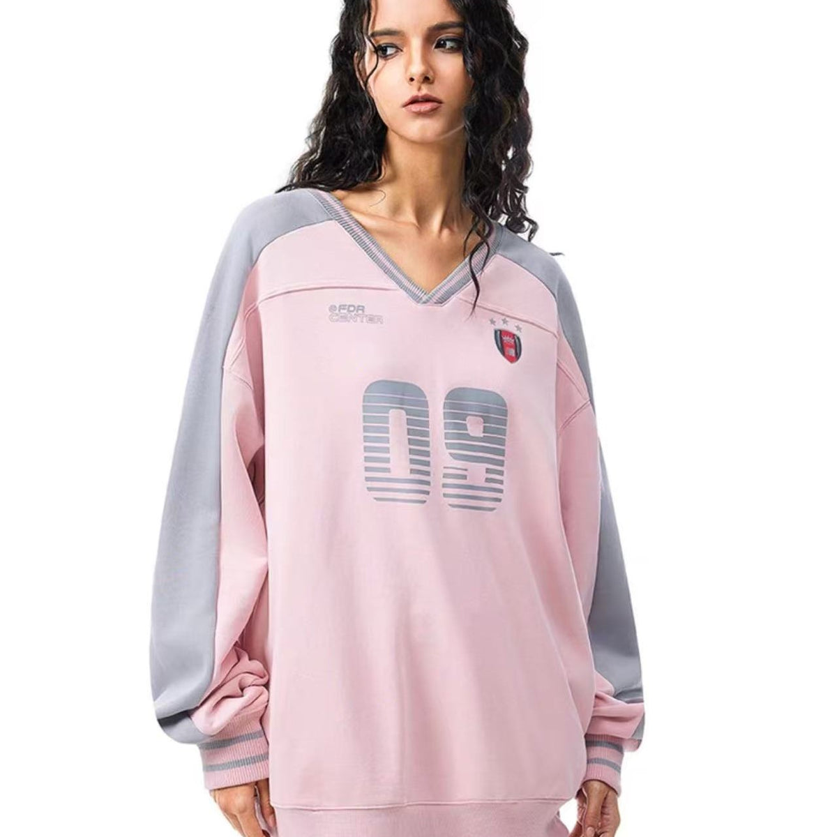 FDR 09 Printed V-neck Contrasting Sweatshirt