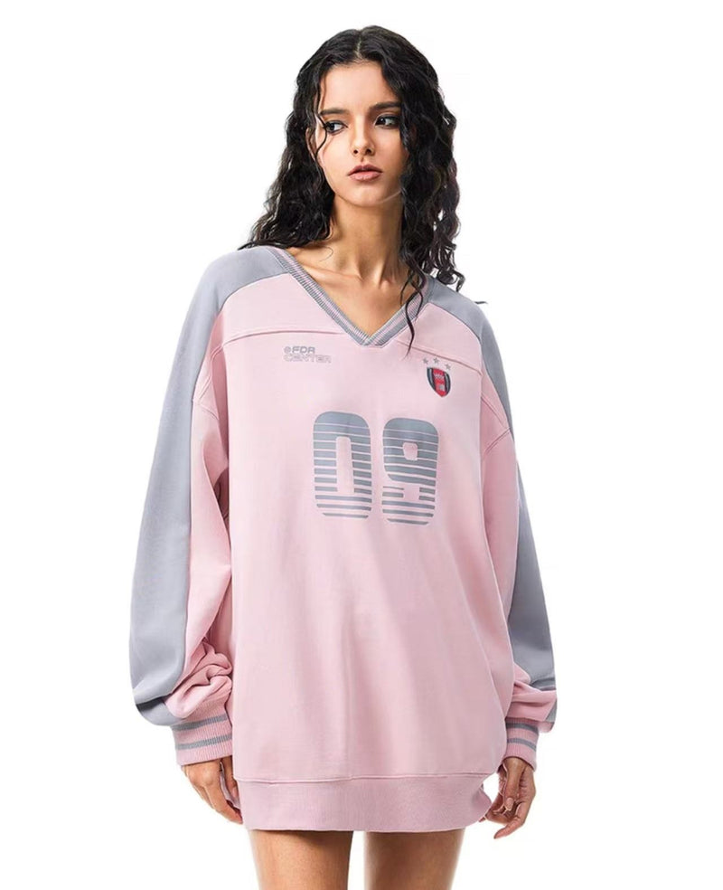 FDR 09 Printed V-neck Contrasting Sweatshirt