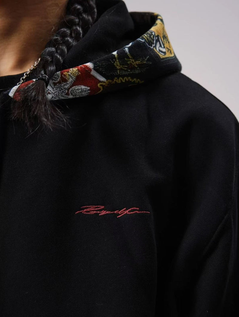 REMEDY Logo Print Hooded Sweatshirt