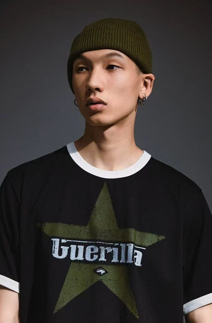 REMEDY Contrast Ribbed Short-sleeved T-shirt