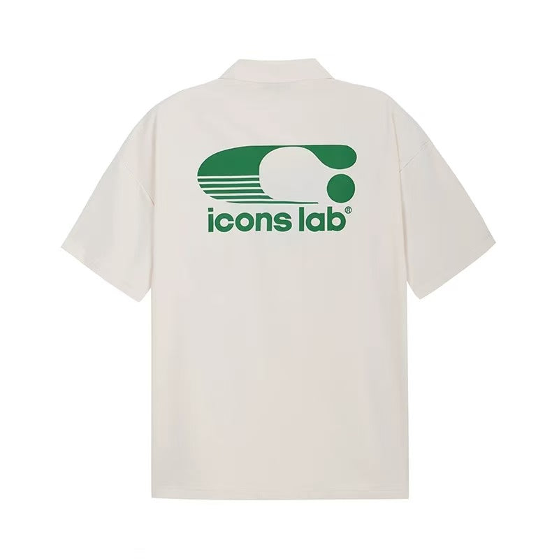 ICONSLAB Cuban Collar C-label short-sleeved Shirt