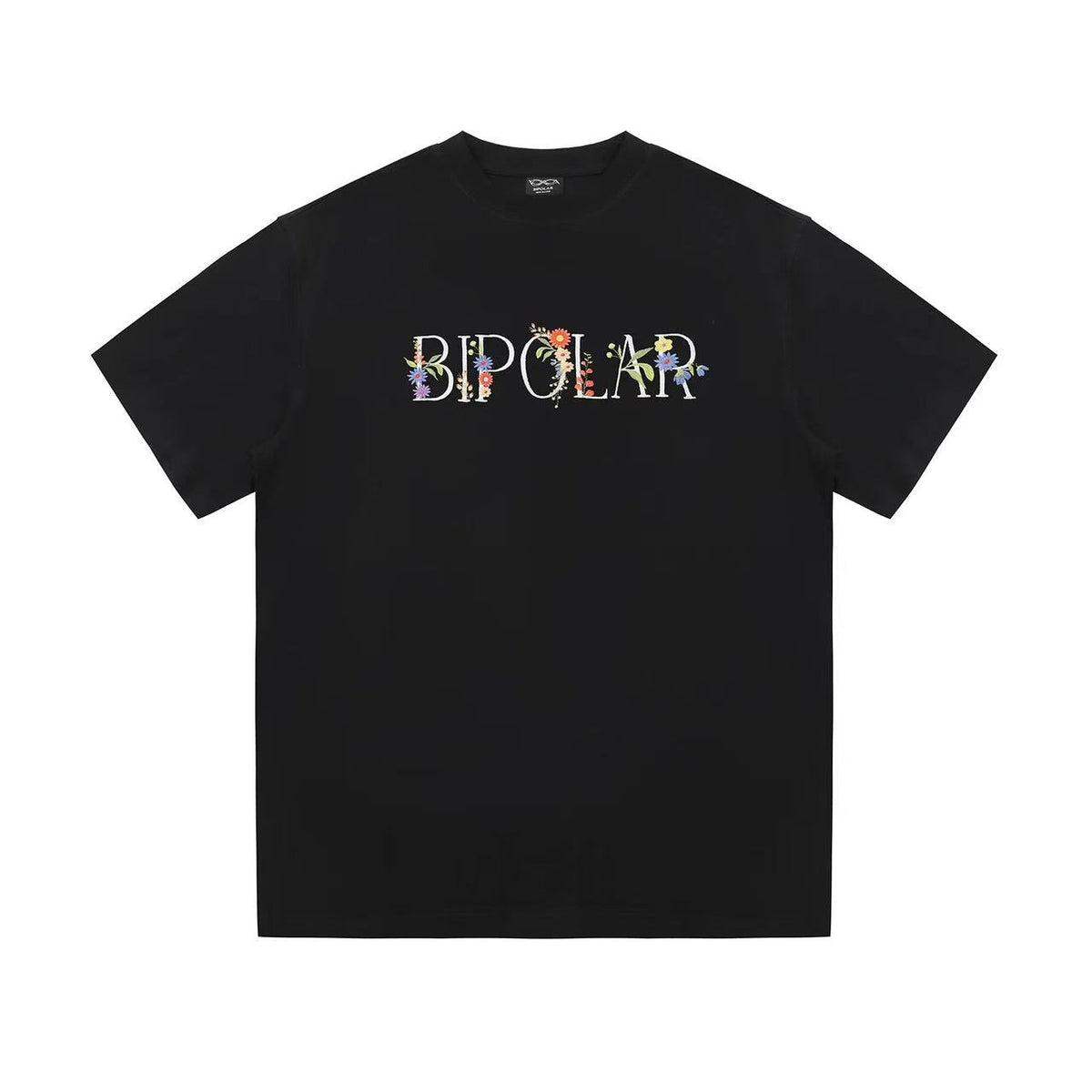 BIPOLAR Flower Embroidered Short-sleeve T-shirt