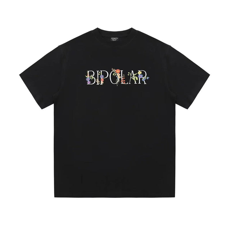 BIPOLAR Flower Embroidered Short-sleeve T-shirt