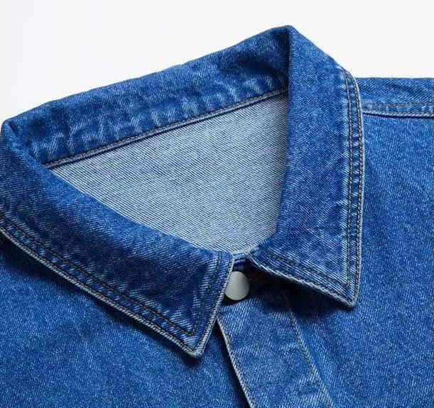 AFGK Three Angels Topstitch Embroidered Denim Jacket