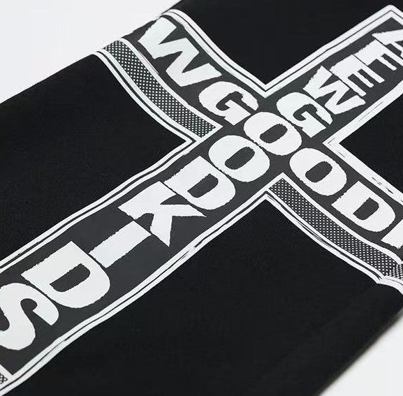 AFGK Fake Two Piece Double Waist Drawstring Bootcut Sweatpants