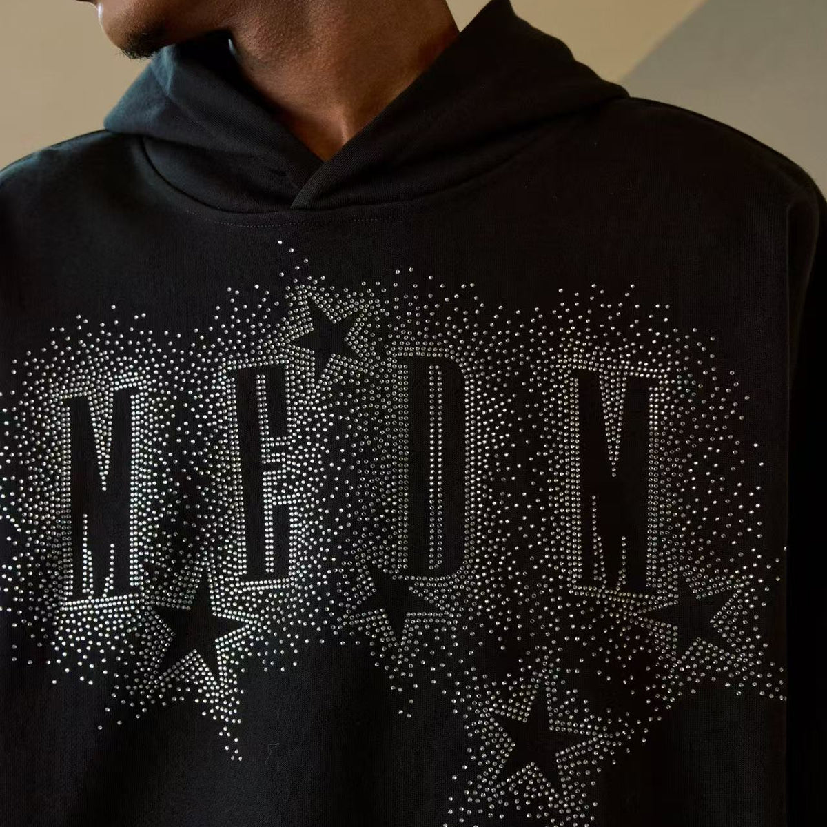 MEDM Rhinestone Star Logo Hoodie