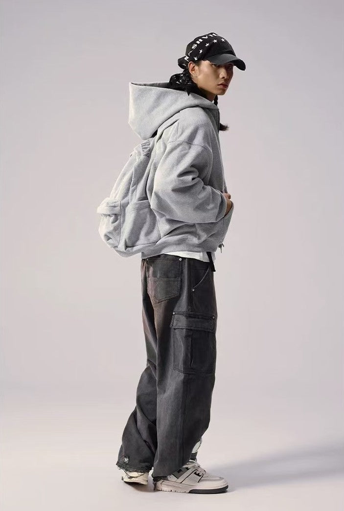 REMEDY Logo Print Hooded Backpack Sweatshirt