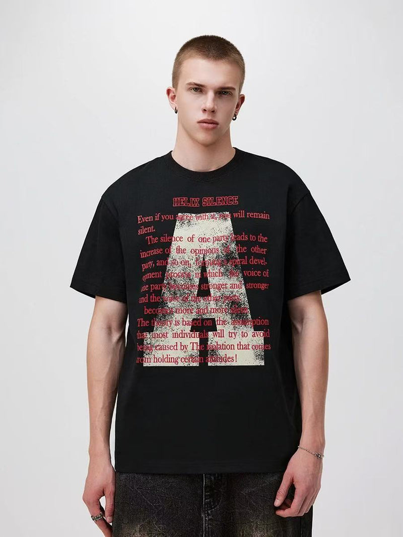 ATRY  "Big A" letter short sleeve T-shirt