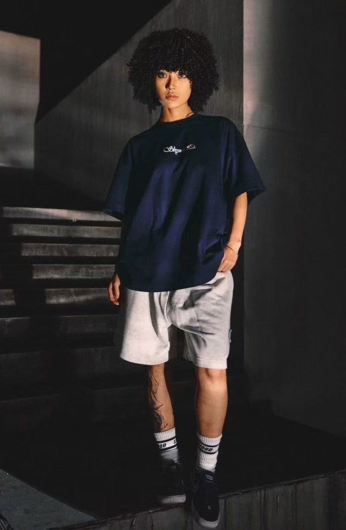 REMEDY Water Ripple Letter Print Short-sleeved T-shirt